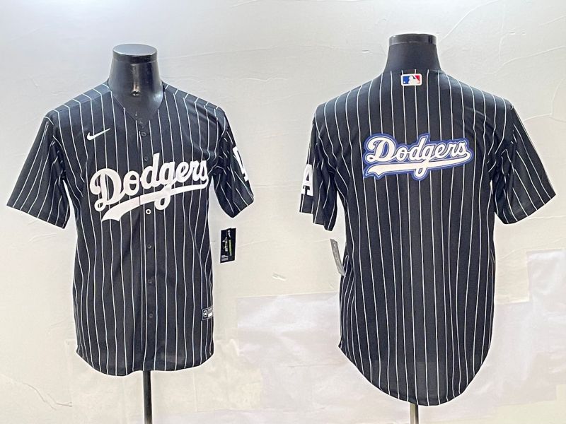 Men Los Angeles Dodgers Blank Black Stripe Jointly Name 2025 Nike MLB Jersey style 33->los angeles dodgers->MLB Jersey